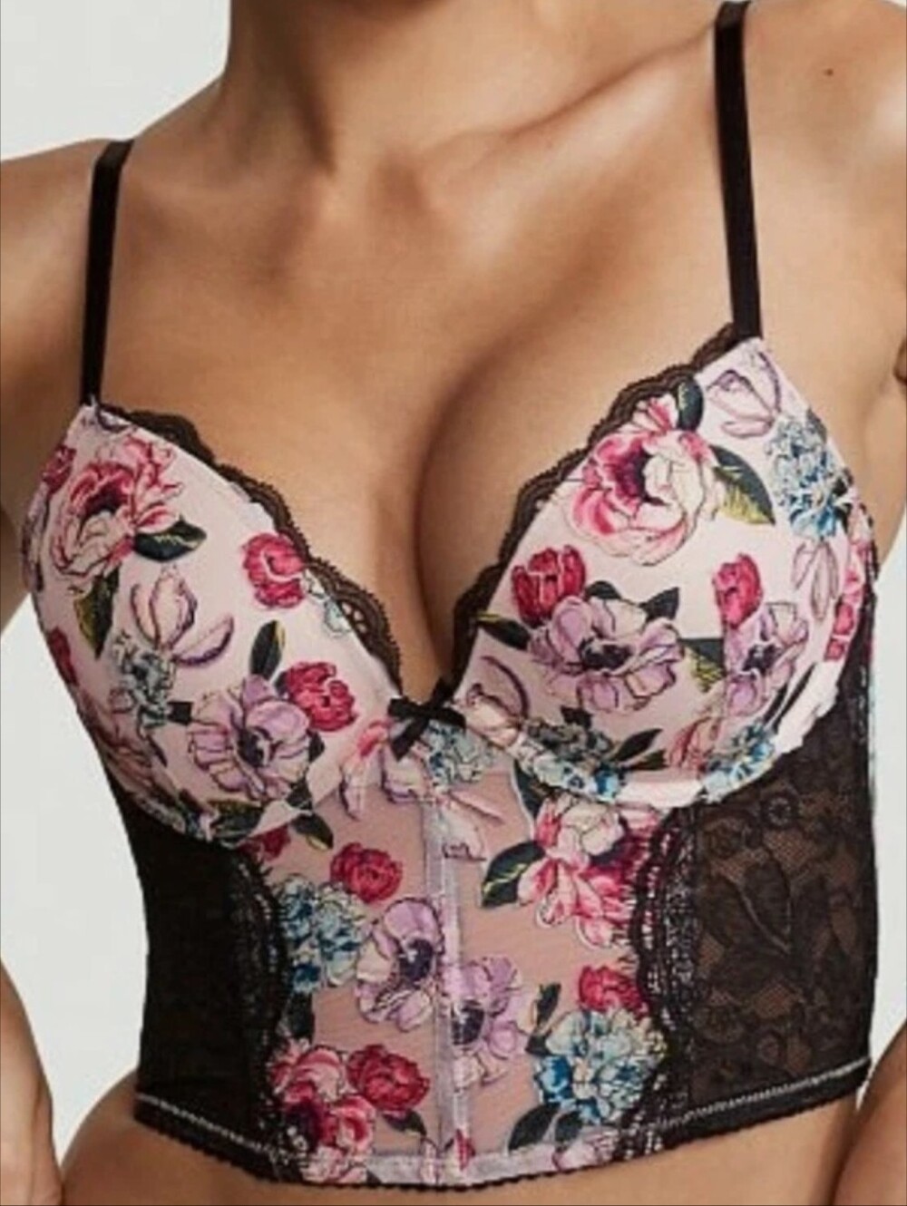 Victoria's Secret Embroidered Longline Pushup Bra